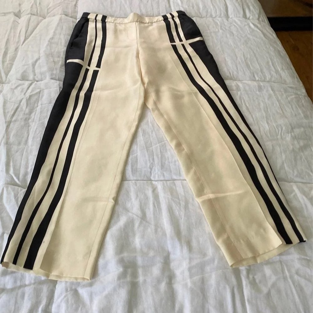 Theory Hans Silk Stripe Pant Sz 2